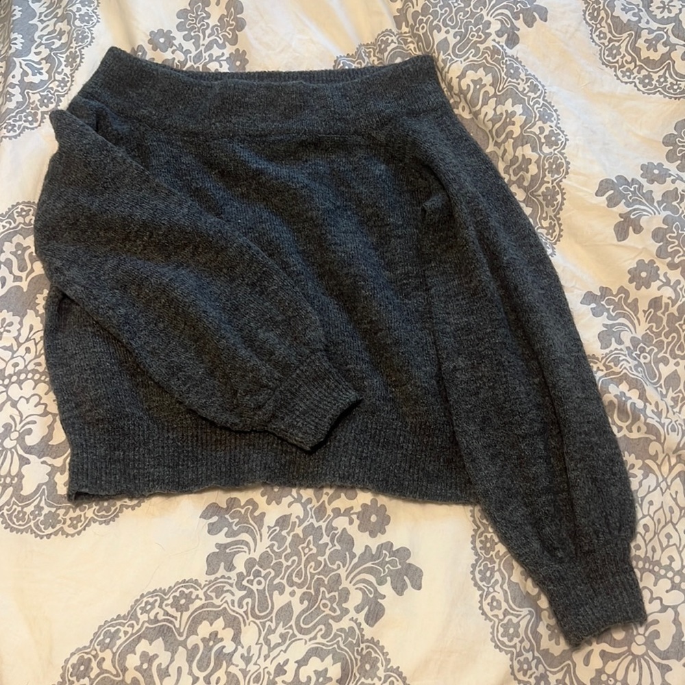 H & M dark grey off the shoulder sweater